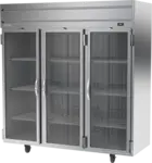 Beverage Air HRP3HC-1G 78.00'' 71.52 cu. ft. Top Mounted 3 Section Glass Door Reach-In Refrigerator