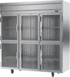 Beverage Air HRPS3HC-1HG 78.00'' 71.52 cu. ft. Top Mounted 3 Section Glass Half Door Reach-In Refrigerator
