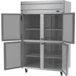 Beverage Air HRS2HC-1HS 52.00'' 45.2 cu. ft. Top Mounted 2 Section Solid Half Door Reach-In Refrigerator