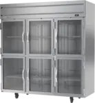 Beverage Air HRS3HC-1HG 78.00'' 71.52 cu. ft. Top Mounted 3 Section Glass Half Door Reach-In Refrigerator