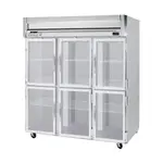 Beverage Air HRS3HC-1HG 78.00'' 71.52 cu. ft. Top Mounted 3 Section Glass Half Door Reach-In Refrigerator