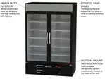 Beverage Air MMF49HC-1-B 52'' 46.2 cu. ft. 2 Section Black Glass Door Merchandiser Freezer