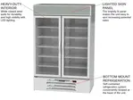 Beverage Air MMF49HC-1-W 52'' 46.2 cu. ft. 2 Section Silver Glass Door Merchandiser Freezer