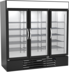 Beverage Air MMF72HC-5-B 75'' 68.5 cu. ft. 3 Section Black Glass Door Merchandiser Freezer