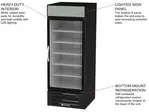 Beverage Air MMR27HC-1-B 30'' Black 1 Section Swing Refrigerated Glass Door Merchandiser
