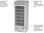 Beverage Air MMR27HC-1-W 30'' White 1 Section Swing Refrigerated Glass Door Merchandiser