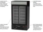 Beverage Air MMR38HC-1-B 43.5'' Black 2 Section Sliding Refrigerated Glass Door Merchandiser