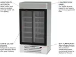 Beverage Air MMR38HC-1-W 43.5'' White 2 Section Sliding Refrigerated Glass Door Merchandiser