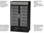 Beverage Air MMR44HC-1-B 47'' Black 2 Section Swing Refrigerated Glass Door Merchandiser