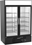 Beverage Air MMR49HC-1-B 52'' Black 2 Section Swing Refrigerated Glass Door Merchandiser