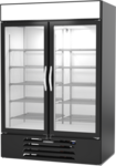 Beverage Air MMR49HC-1-B-IQ 52.00'' Black 2 Section Swing Refrigerated Glass Door Merchandiser