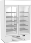 Beverage Air MMR49HC-1-W 52'' Silver 2 Section Swing Refrigerated Glass Door Merchandiser