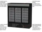 Beverage Air MMR66HC-1-B 75'' Black 3 Section Sliding Refrigerated Glass Door Merchandiser