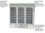 Beverage Air MMR72HC-1-W 75'' Silver 3 Section Swing Refrigerated Glass Door Merchandiser