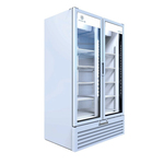 Beverage Air MT34-1W 39.5'' White 2 Section Swing Refrigerated Glass Door Merchandiser