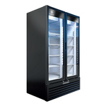Beverage Air MT49-1B 47.13'' Black 2 Section Swing Refrigerated Glass Door Merchandiser