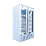 Beverage Air MT49-1W 47.13'' White 2 Section Swing Refrigerated Glass Door Merchandiser