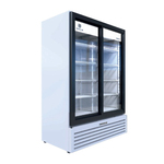 Beverage Air MT53-1-SDW 54.25'' White 2 Section Sliding Refrigerated Glass Door Merchandiser