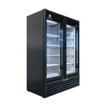 Beverage Air MT53-1B 54.25'' Black 2 Section Swing Refrigerated Glass Door Merchandiser