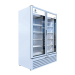 Beverage Air MT53-1W 54.25'' White 2 Section Swing Refrigerated Glass Door Merchandiser