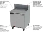 Beverage Air SPE27HC-B 27'' 1 Door Counter Height Refrigerated Sandwich / Salad Prep Table with Standard Top
