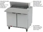 Beverage Air SPE36HC-08C 36'' 2 Door Counter Height Refrigerated Sandwich / Salad Prep Table with Cutting Top