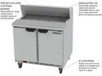 Beverage Air SPE36HC-10 36'' 2 Door Counter Height Refrigerated Sandwich / Salad Prep Table with Standard Top