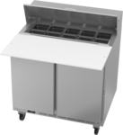 Beverage Air SPE36HC-10C 36'' 2 Door Counter Height Refrigerated Sandwich / Salad Prep Table with Cutting Top
