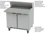 Beverage Air SPE36HC-10C 36'' 2 Door Counter Height Refrigerated Sandwich / Salad Prep Table with Cutting Top