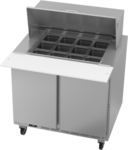 Beverage Air SPE36HC-12M 36'' 2 Door Counter Height Mega Top Refrigerated Sandwich / Salad Prep Table