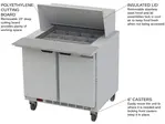 Beverage Air SPE36HC-12M 36'' 2 Door Counter Height Mega Top Refrigerated Sandwich / Salad Prep Table