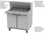 Beverage Air SPE36HC-15M 36'' 2 Door Counter Height Mega Top Refrigerated Sandwich / Salad Prep Table