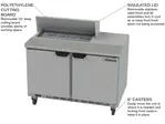 Beverage Air SPE48HC-08 48'' 2 Door Counter Height Refrigerated Sandwich / Salad Prep Table with Standard Top