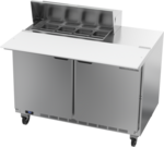 Beverage Air SPE48HC-08C 48'' 2 Door Counter Height Refrigerated Sandwich / Salad Prep Table with Cutting Top