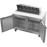 Beverage Air SPE48HC-10 48'' 2 Door Counter Height Refrigerated Sandwich / Salad Prep Table with Standard Top
