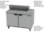 Beverage Air SPE48HC-10 48'' 2 Door Counter Height Refrigerated Sandwich / Salad Prep Table with Standard Top