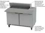 Beverage Air SPE48HC-10C 48'' 2 Door Counter Height Refrigerated Sandwich / Salad Prep Table with Cutting Top
