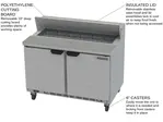 Beverage Air SPE48HC-12 48'' 2 Door Counter Height Refrigerated Sandwich / Salad Prep Table with Standard Top