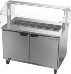 Beverage Air SPE48HC-12-SNZ 48'' 2 Door Counter Height Refrigerated Sandwich / Salad Prep Table with Mega Top