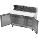 Beverage Air SPE48HC-12C 48'' 2 Door Counter Height Refrigerated Sandwich / Salad Prep Table with Cutting Top