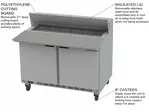 Beverage Air SPE48HC-12C 48'' 2 Door Counter Height Refrigerated Sandwich / Salad Prep Table with Cutting Top