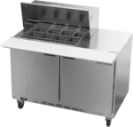 Beverage Air SPE48HC-12M 48'' 2 Door Counter Height Mega Top Refrigerated Sandwich / Salad Prep Table