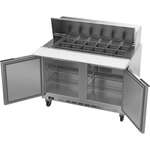 Beverage Air SPE48HC-18M 48'' 2 Door Counter Height Mega Top Refrigerated Sandwich / Salad Prep Table