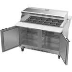 Beverage Air SPE48HC-18M-DS 48'' 2 Door Counter Height Mega Top Refrigerated Sandwich / Salad Prep Table