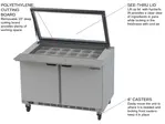 Beverage Air SPE48HC-18M-STL 48'' 2 Door Counter Height Mega Top Refrigerated Sandwich / Salad Prep Table