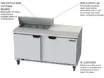 Beverage Air SPE60HC-08 60'' 2 Door Counter Height Refrigerated Sandwich / Salad Prep Table with Standard Top