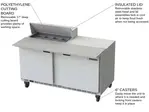 Beverage Air SPE60HC-08C 60'' 2 Door Counter Height Refrigerated Sandwich / Salad Prep Table with Cutting Top