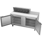 Beverage Air SPE60HC-10 60'' 2 Door Counter Height Refrigerated Sandwich / Salad Prep Table with Standard Top