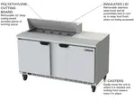 Beverage Air SPE60HC-10 60'' 2 Door Counter Height Refrigerated Sandwich / Salad Prep Table with Standard Top