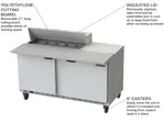 Beverage Air SPE60HC-10C 60'' 2 Door Counter Height Refrigerated Sandwich / Salad Prep Table with Cutting Top